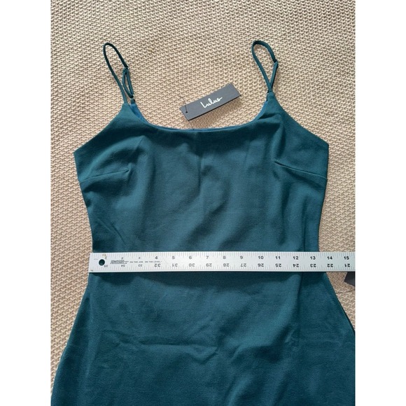 Lulus Women's Confident Allure Emerald Bodycon Lace Up Mini Dress Green Sz M NWT - Picture 7 of 8